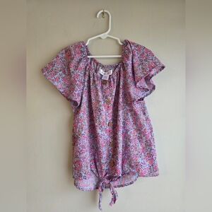 Multicolor Floral Blouse with Button Accents